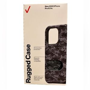 NEW Verizon Rugged  Case 2022 iPhone 14 Pro 6.1” Black Camo Magnetic Charging